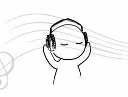 Listening To Music Sketch